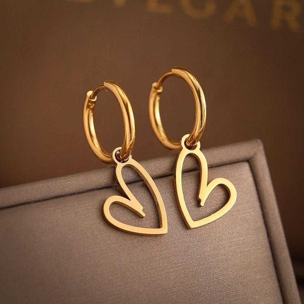 Playful Heart Hoop Earrings